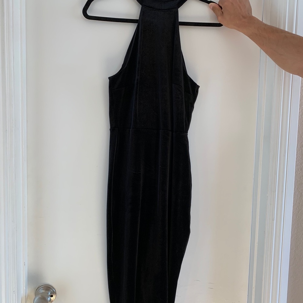 Black velvet dress